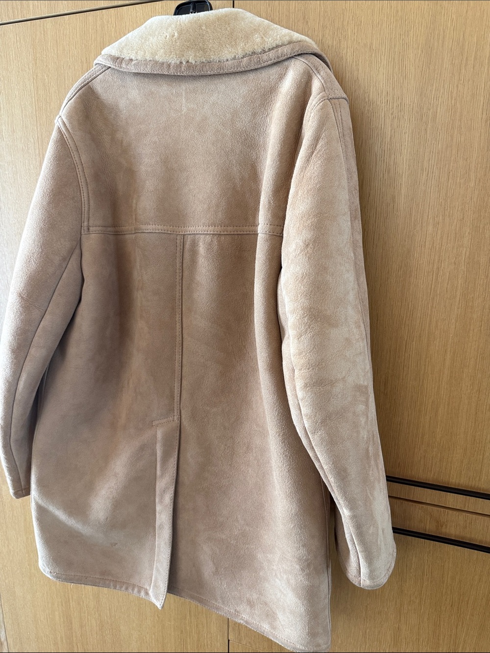 Vintage Sawyer of Napa Shearling Rancher Coat Suede Leather Sheepskin Jacket - Picture 9 of 13
